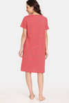 Rosaline Mystic Town Knit Cotton Knee Length Nightdress - Bitter Sweet — thumbnail 3